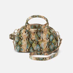 HOBO Sheila Small Satchel. Garden Snake, Blue & Green. Dust Bag. Purse. EUC
